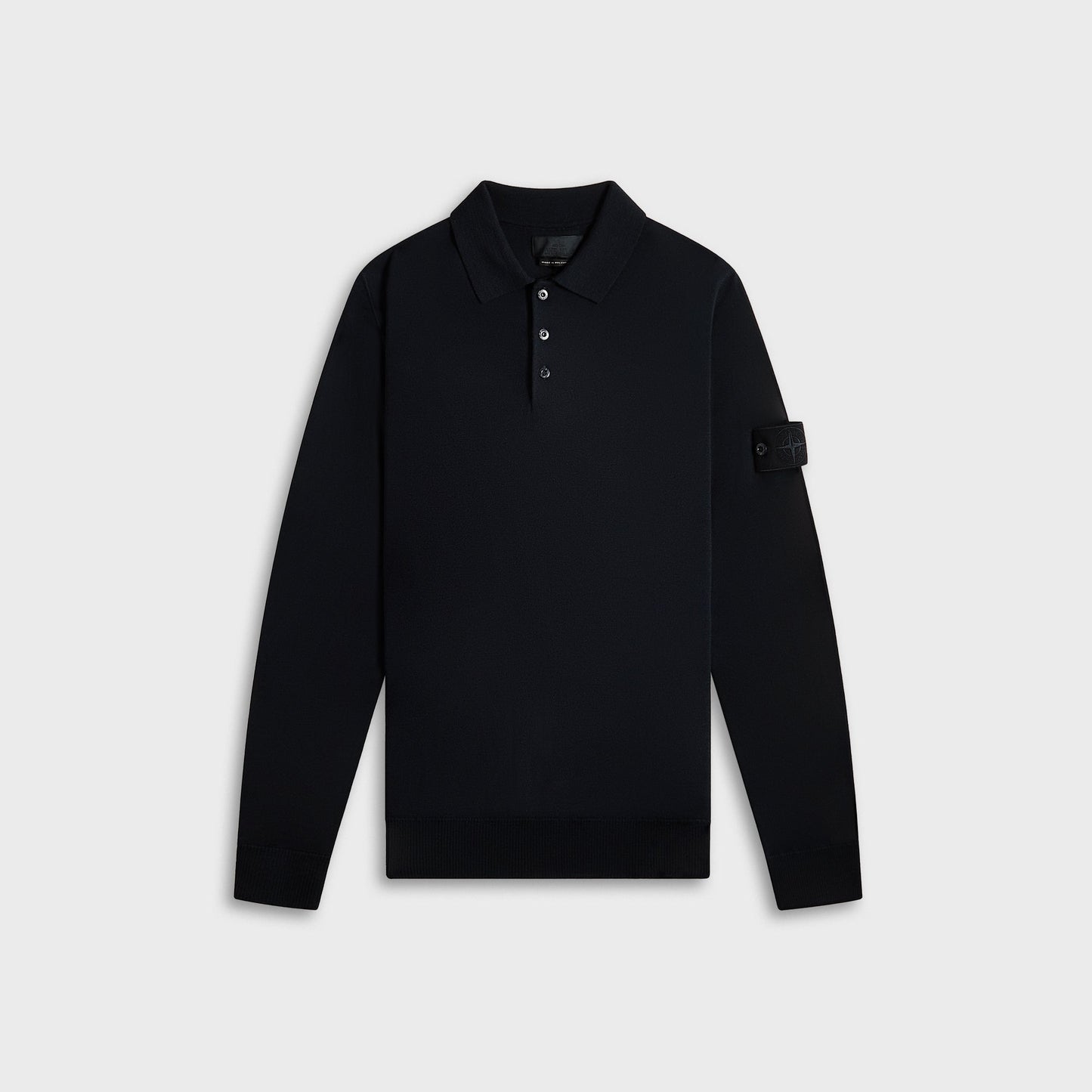 Stone Island Ghost Piece Pure Wool Knit Polo - Navy Blue