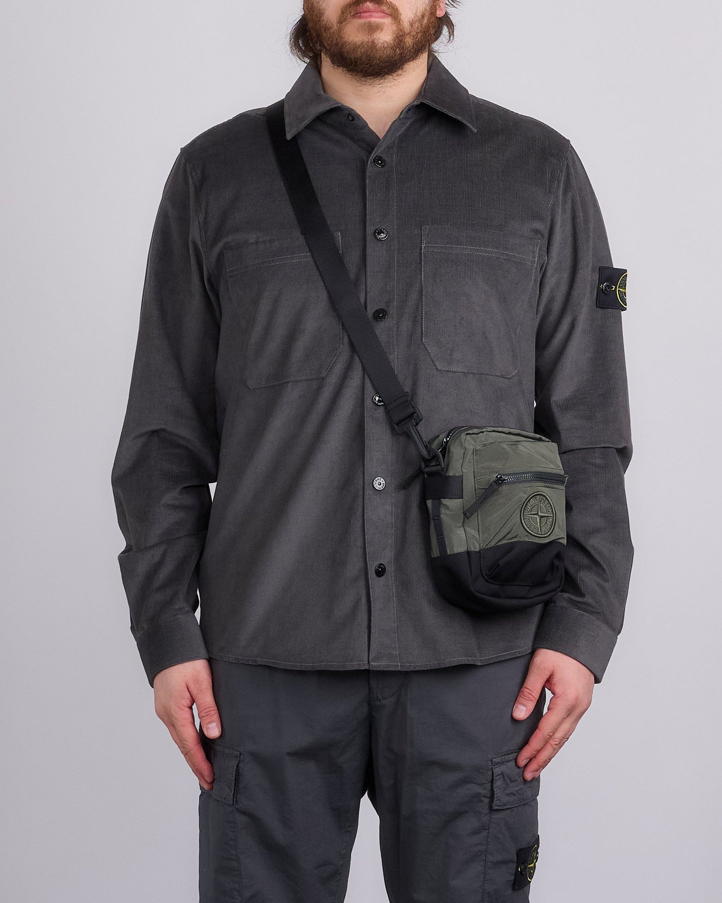 Stone Island Econyl Nylon Metal Crossbody Bag Musk