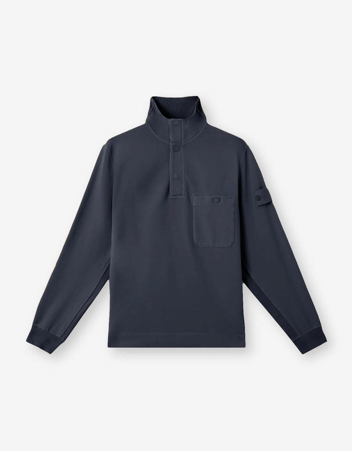 Stone Island Ghost Blue Half-Snap Sweatshirt