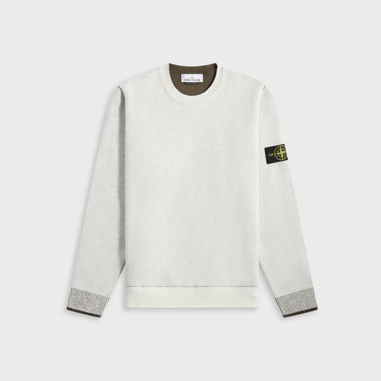 Stone Island Double Face Bi-Color Cotton Nylon Crewneck - Ivory