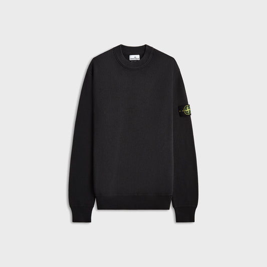 Stone Island Ribbed Soft Cotton Crewneck - Charcoal