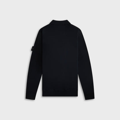 Stone Island Ghost Piece Pure Wool Knit Polo - Navy Blue