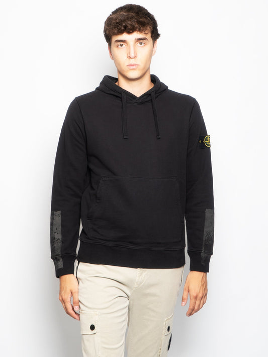 Sweatshirt mit Kapuze und reflektierenden Details Schwarz