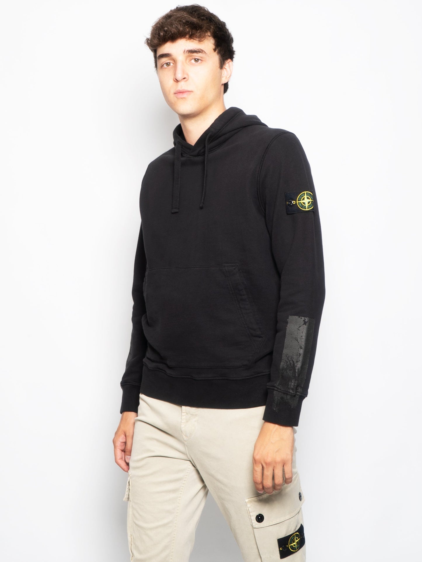 Sweatshirt mit Kapuze und reflektierenden Details Schwarz