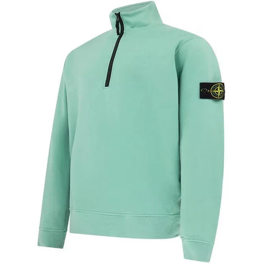 Stone Island Mint Quarter Zip Sweatshirt