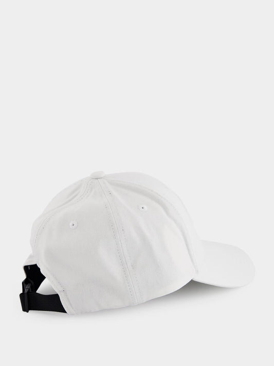 White Compass-Embroidered Cap