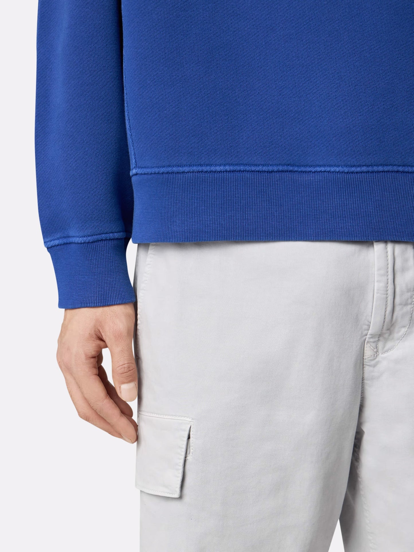 Sweatshirt with visible stitching