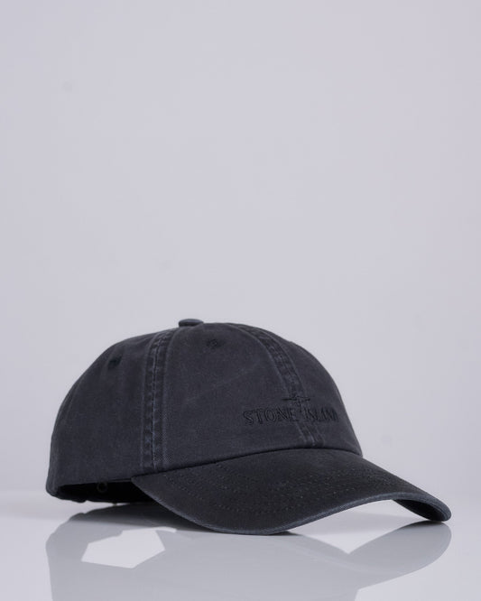 Stone Island Brushed Gabardine Logo Cap Black