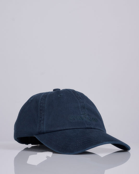 Stone Island Brushed Gabardine Logo Cap Navy Blue
