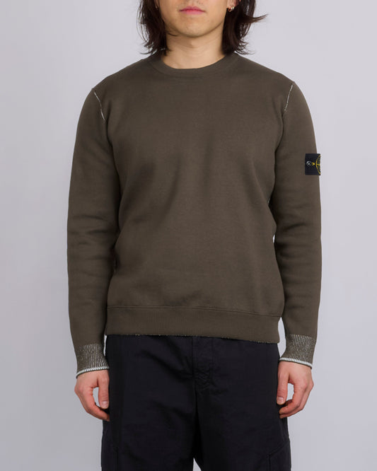 Stone Island Double Face Bi-Colour Crewneck Ivory