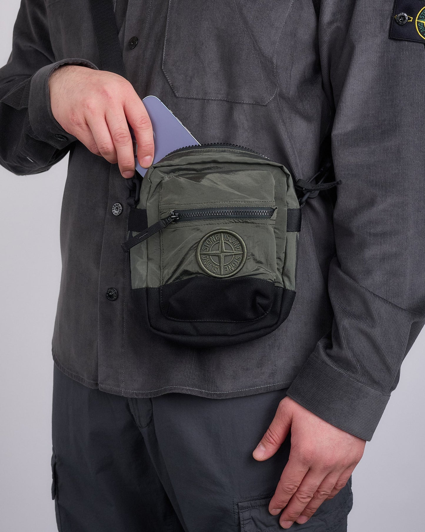 Stone Island Econyl Nylon Metal Crossbody Bag Musk