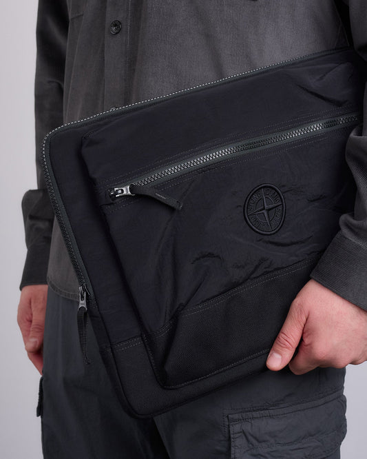 Stone Island Econyl Nylon Metal Zip Pouch Black