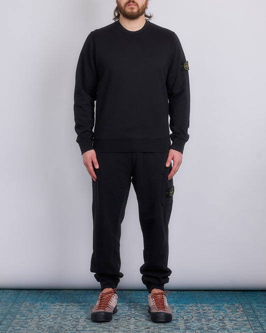 Stone Island Organic Cotton Fleece Crewneck Black