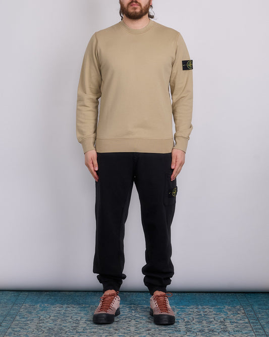 Stone Island Organic Cotton Fleece Crewneck Desert