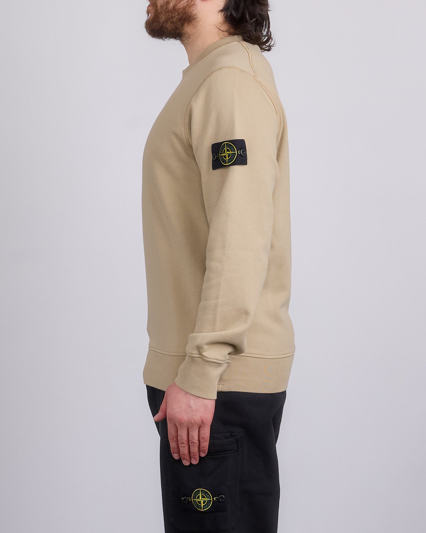 Stone Island Organic Cotton Fleece Crewneck Desert