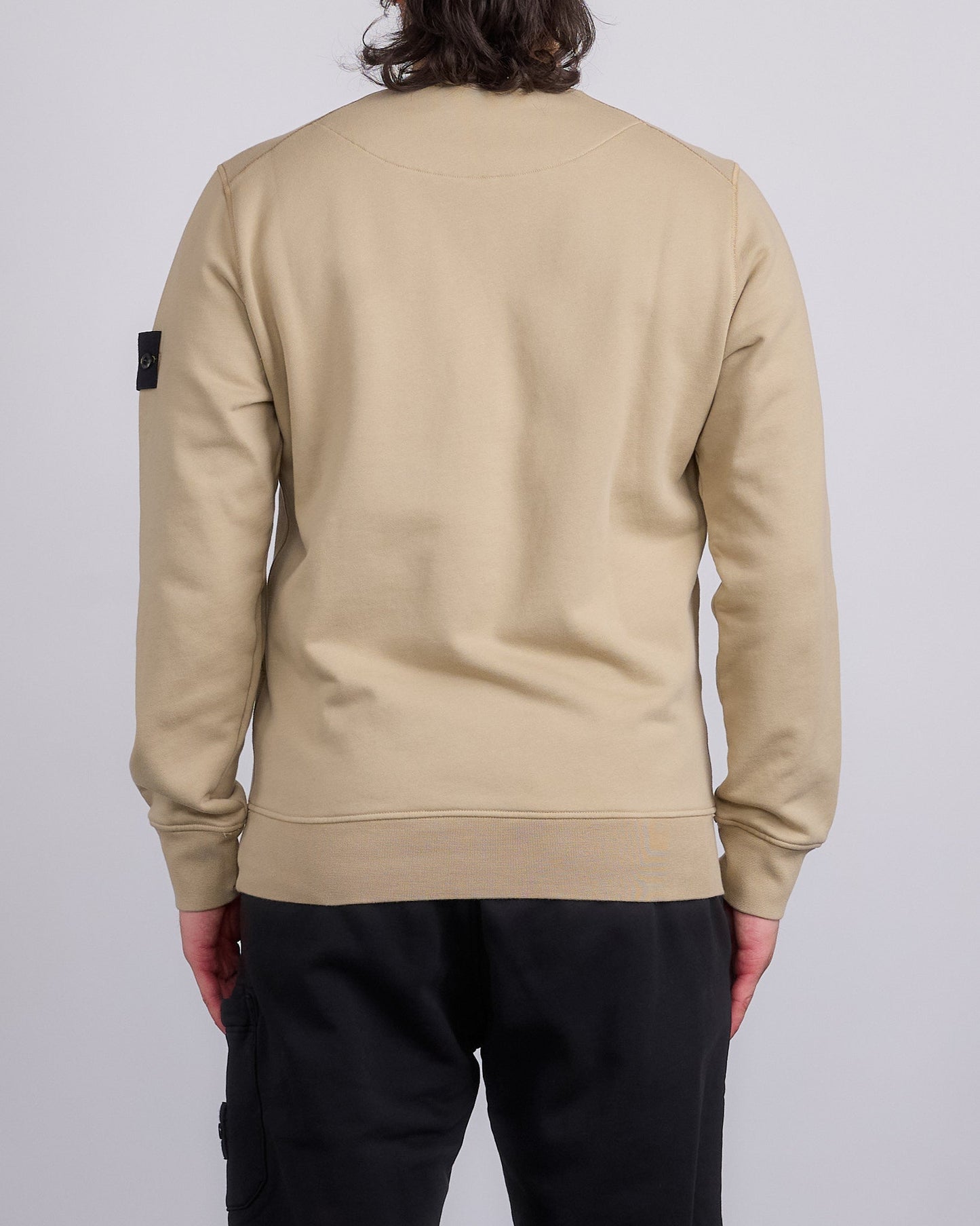 Stone Island Organic Cotton Fleece Crewneck Desert