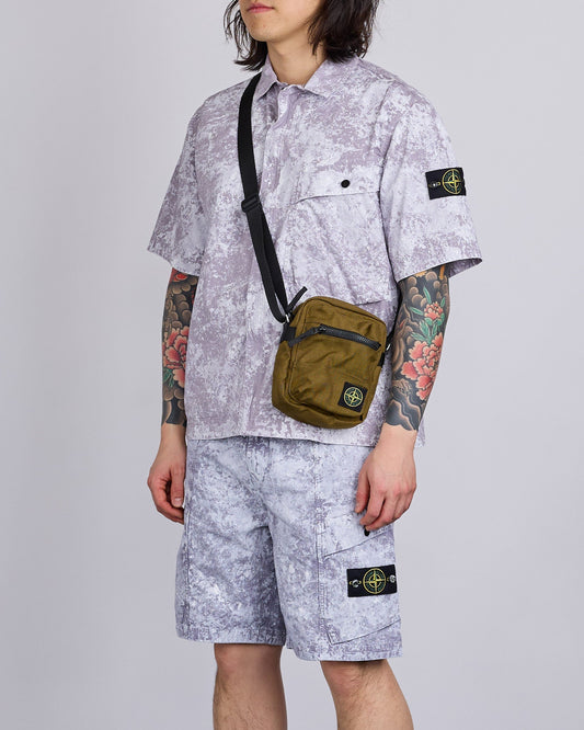 Stone Island Resin Treated Cordura Cross Body Bag Dark Beige