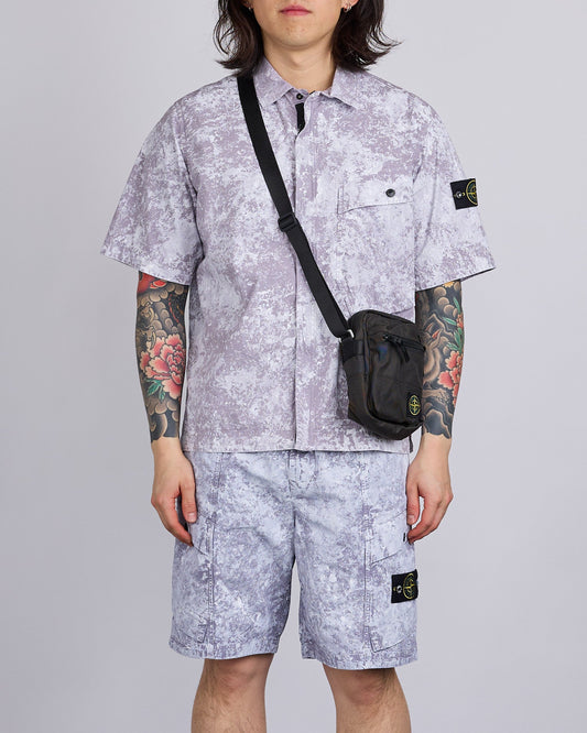 Stone Island Resin Treated Cordura Cross Body Bag Lead Grey