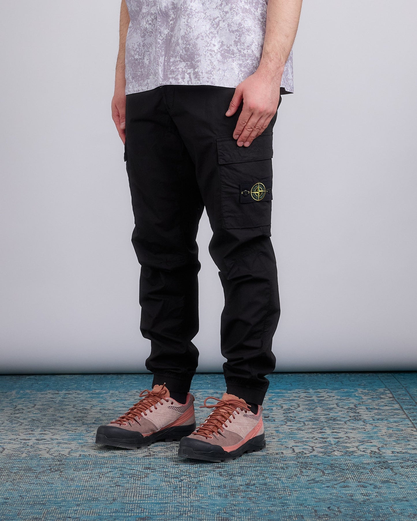 Stone Island Tela Stretch Parachute Cargo Pant Black