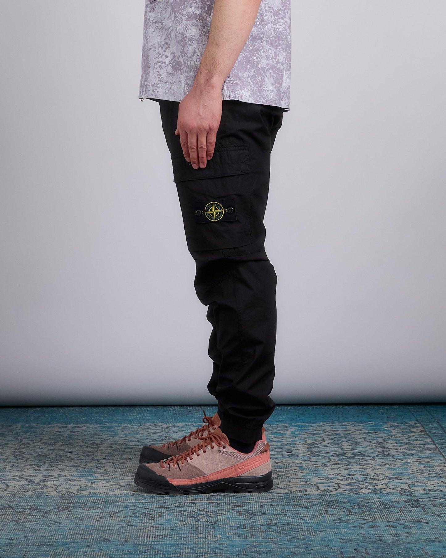 Stone Island Tela Stretch Parachute Cargo Pant Black