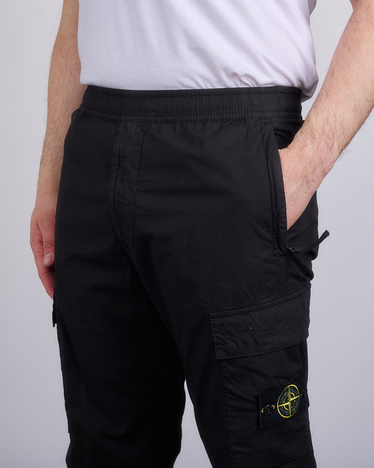 Stone Island Tela Stretch Parachute Cargo Pant Black