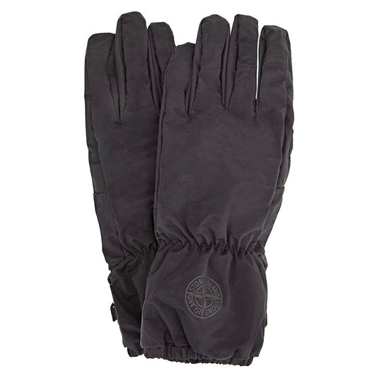 Stone Island Black Nylon Metal Gloves