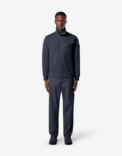 Stone Island Ghost Blue Half-Snap Sweatshirt