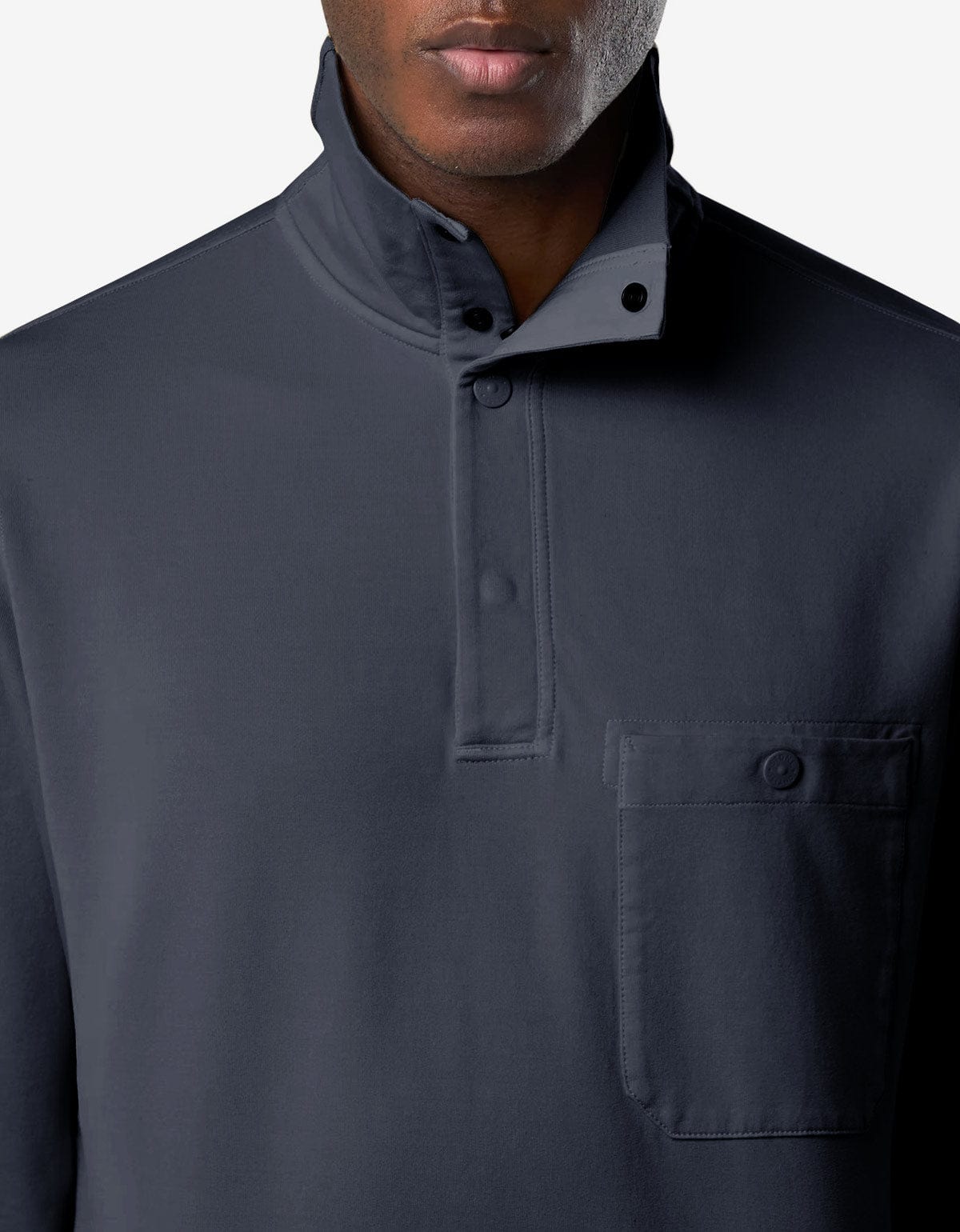 Stone Island Ghost Blue Half-Snap Sweatshirt
